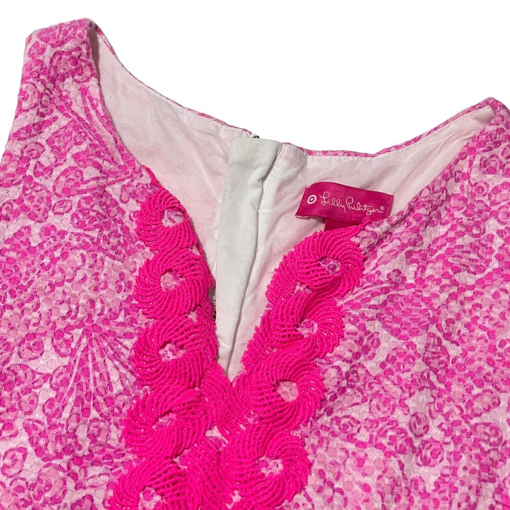 Lilly Pulitzer Girls Large Dress Beautiful Pink Embroidered Design